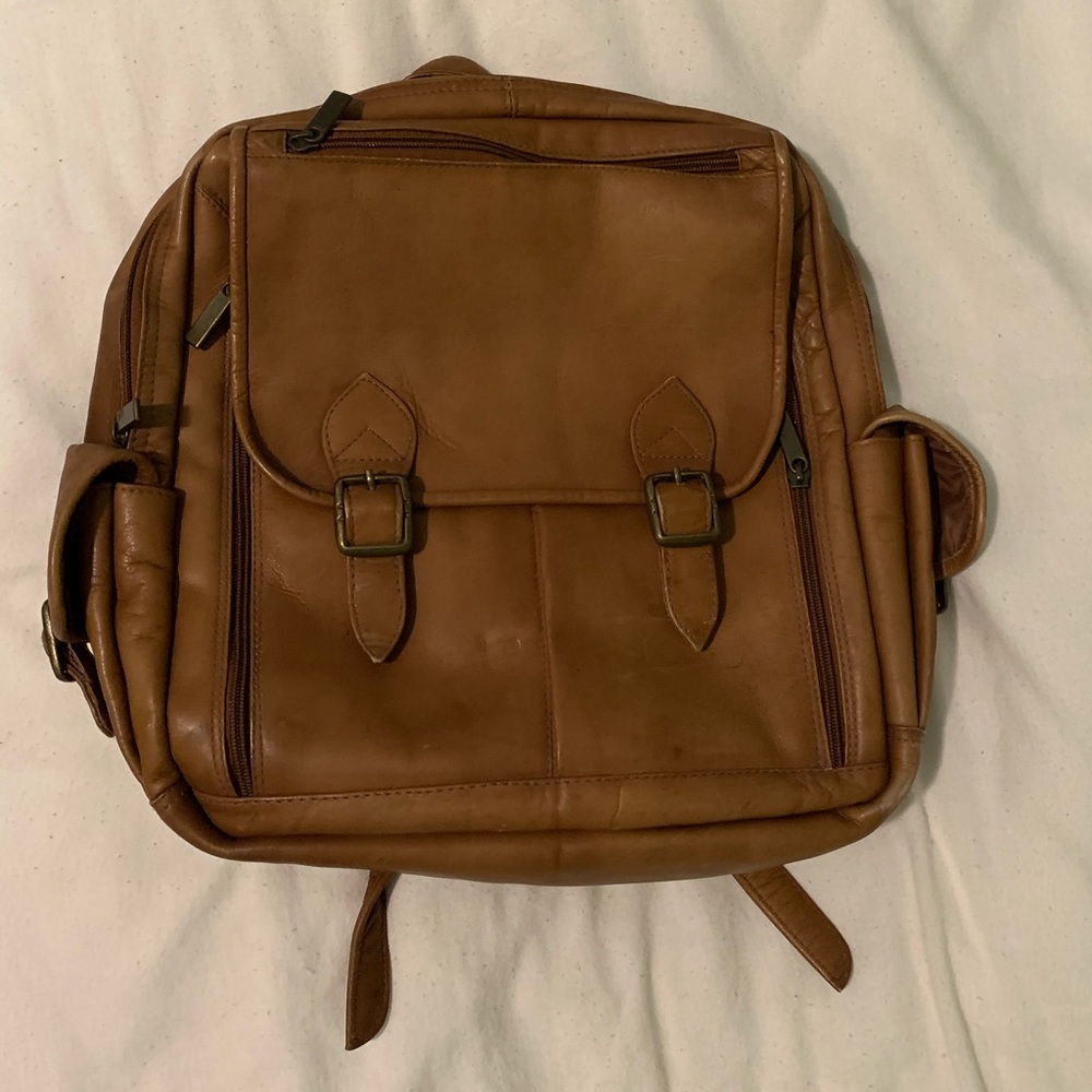 Vintage Colombian leather backpack